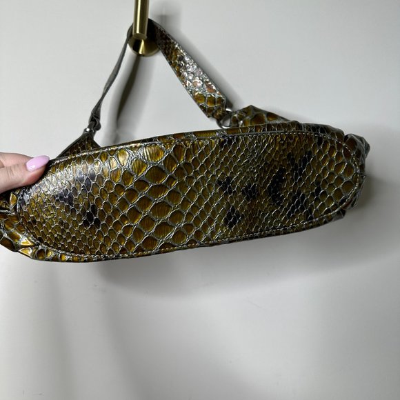 Cole Haan Snake Embossed Patent Leather Shoulder Bag EUC - Picture 3 of 7